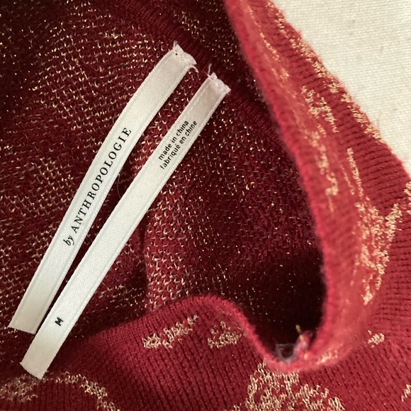 NWT Anthropologie Floral Ruched Mock Neck Sweater Size M - Picture 13 of 15